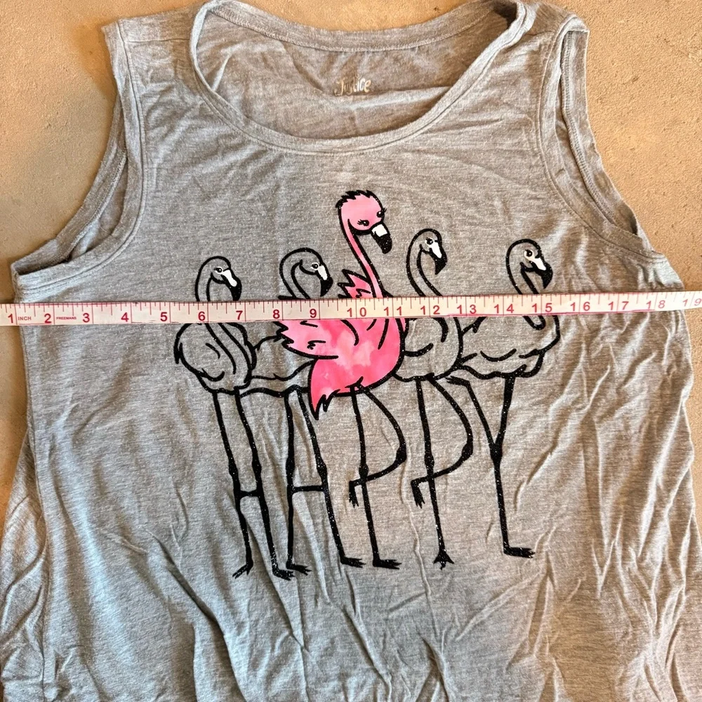 Justice Gray Tank Top with Pink Accents - Picture 6 of 6